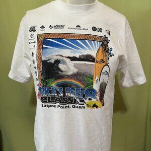 Rick's Reef Classic 8 Satpon Point Guam Men's White T Shirt Size Medium Alstyle